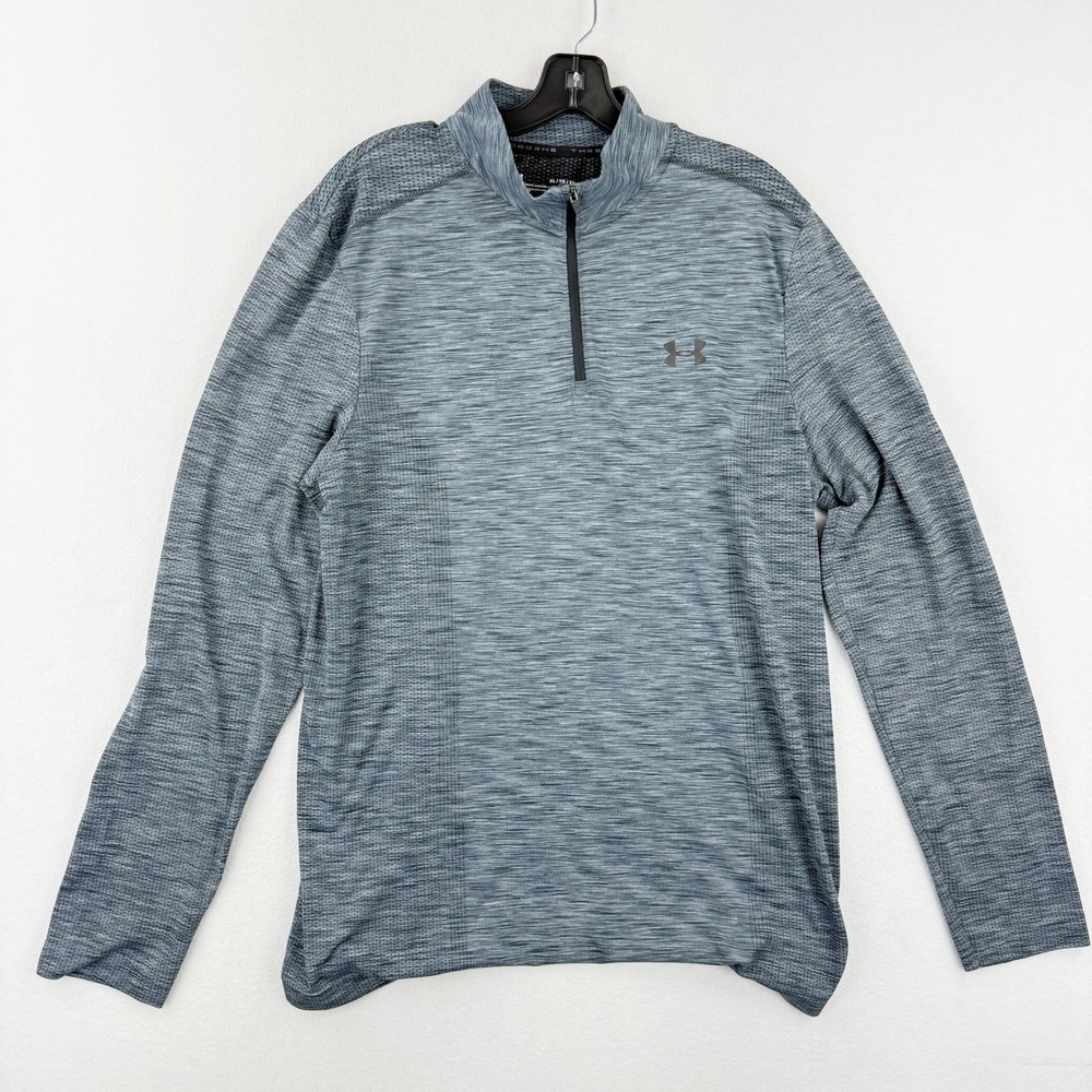 Under Armour Threadborne 1/4 Zip Size XL Mens Long Sleeve Gray